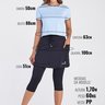 saia corsario preta poliamida moda fitness modesta epulari medidas