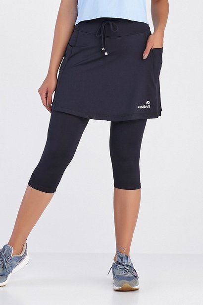 Calça Saia Crop Preta Epulari