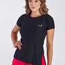T-Shirts Feminina Preta Fitness Proteção UV50