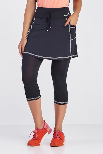 saia calca corsario preta poliamida moda fitness modesta epulari 10