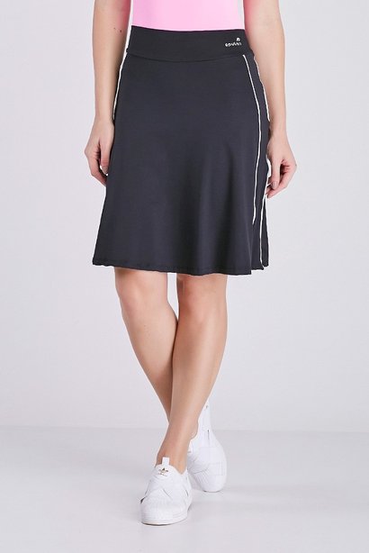 Short Saia Preto Com Viés Branco E Bolso Poliamida Epulari Short Saia Preto Com Viés Branco E Bolso Poliamida Epulari