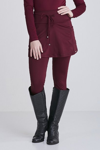 Saia Calça Comprida Térmica Bordô Para Mulheres de Até 1,60 de Altura Epulari