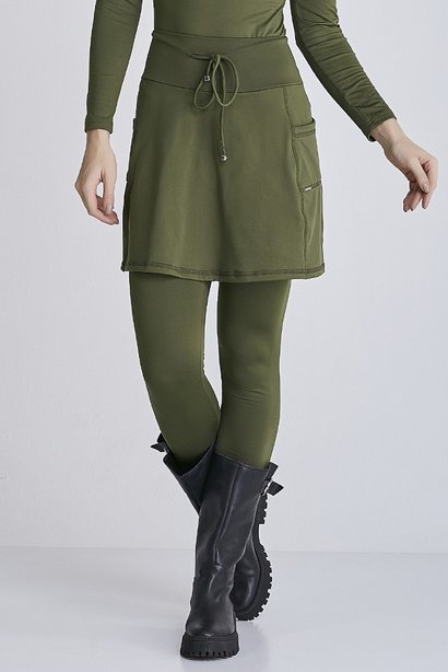 Saia Calça Verde Militar Térmica Peluciada Proteção UV50+ Epulari