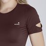 blusa t shirt feminina de academia em poliamida na cor marrom com protecao solar epulari 5