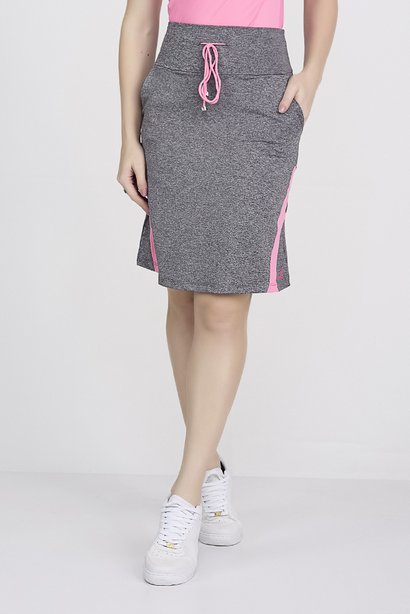 Saia Short Fitness Evangélica Epulari Mescla Detalhe Rosa
