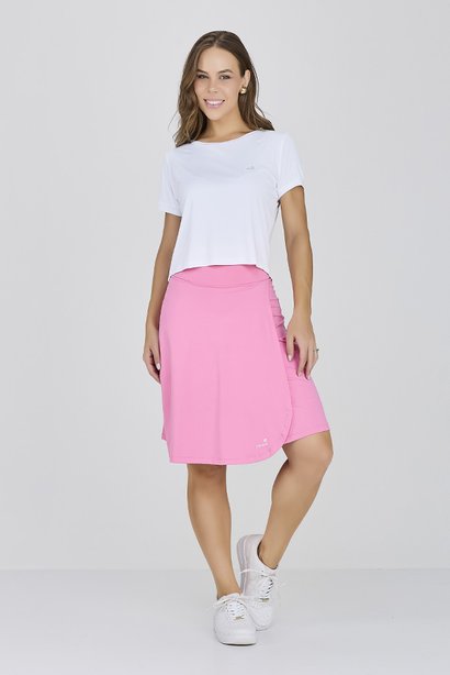 short saia na cor rosa claro tecido poliamida moda fitness modesta epulari 4