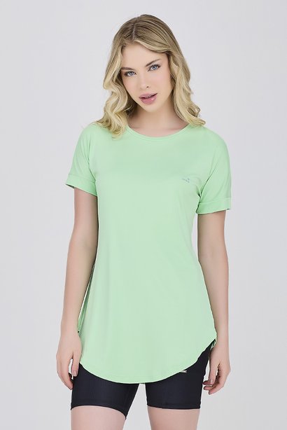 Camiseta Cobre Bumbum Verde Água Poliamida Para Mulheres de Até 1,60 de Altura Epulari