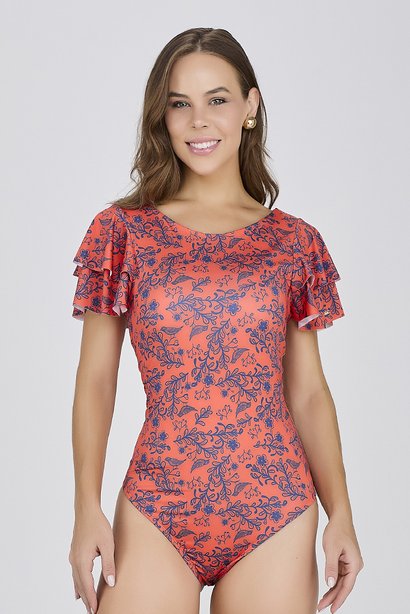 Maiô Feminino Manga Curta Estampa Exclusiva Bojo Removível Epulari 