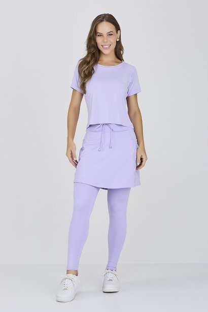 Saia Calça Comprida Lilás Poliamida New Light Zero Transparência Epulari