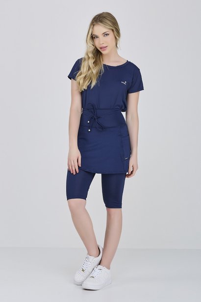 short saia biker azul marinho poliamida para mulheres de ate 1 60 de altura 2