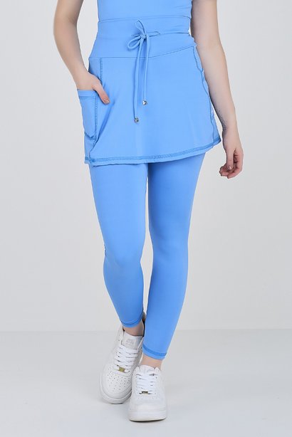 Saia Calça Azul Celeste Para Mulheres de Até 1,60 Altura Poliamida New Light Epulari