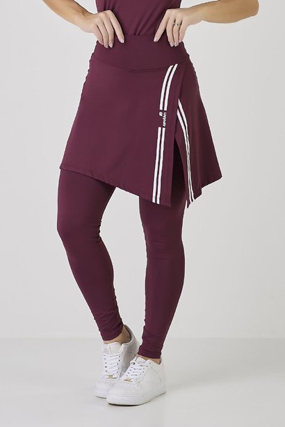 Saia Calça Comprida Assimétrica Estampa Exclusiva Cor Rubi Wine Poliamida Proteção UV50 Epulari