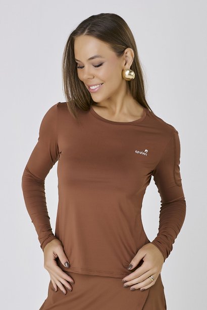 blusa manga longa na cor cookie poliamida epulari 2