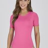 Body Feminino Manga Curta Rosa Poliamida New Light Proteção UV Epulari