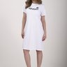 Vestido Camisetão Branco Preto Algodão Estampa Epulari