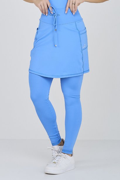 Saia Calça Azul Celeste Para Mulheres de Até 1,80 Altura Poliamida New Light Epulari
