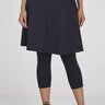 Saia Corsário Midi Moda Fitness Evangélica Preta Poliamida UV50 Epulari