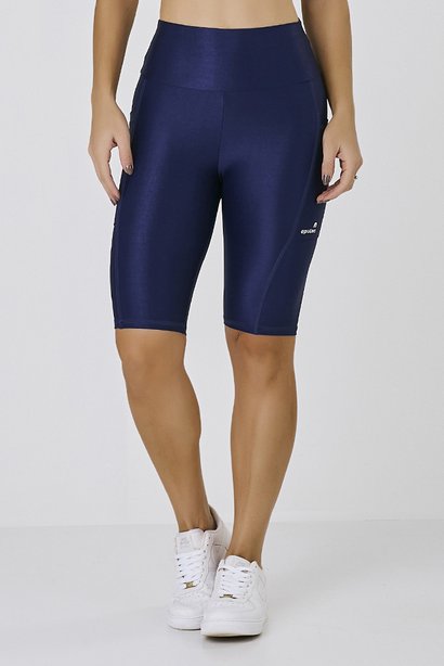 Short Bermuda Feminina Azul Marinho Poliamida Sem Transparência Proteção UV Epulari 