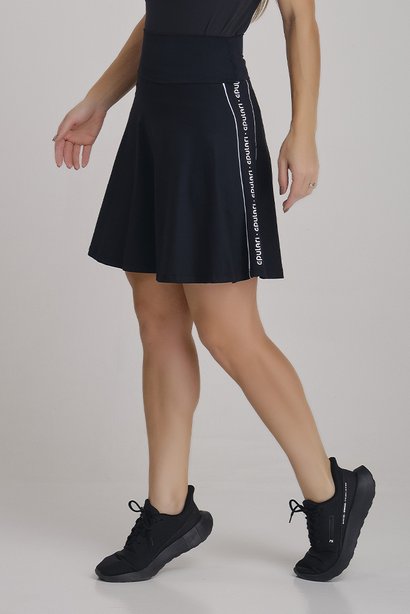Short Saia Preto Estampa Exclusiva Poliamida Proteção Solar Epulari 