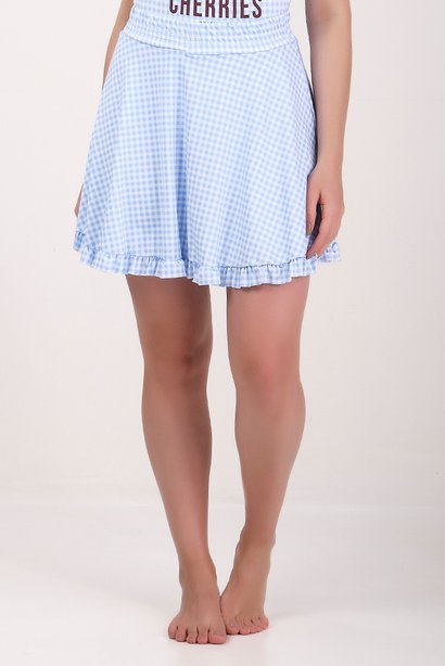 Short Saia Moda Praia Estampa Vichy Exclusiva Proteção Solar Epulari 