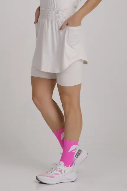 Short Saia Biker Off White Corrida Beach Tennis Poliamida Sem Transparência Epulari