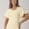 maio feminino na cor amarelo manteiga com forro e bojo removivel moda praia modesta epulari 2