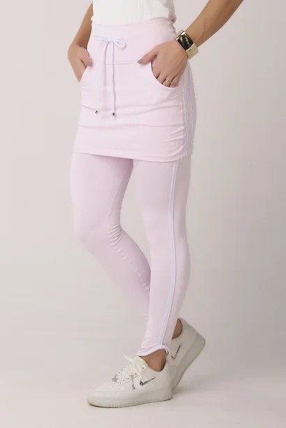 Saia Calça Rosa Claro Média Compressão Para Mulheres até 1,60m Proteção UV Epulari