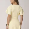 short saia amarelo claro em poliamida moda praia modesta evangelica epulari 1
