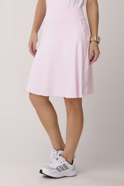 Short Saia Moda Fitness Modesta Rosa Claro Poliamida Proteção UV Epulari