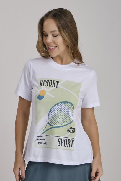 T-Shirt Branca Algodão Premium Estampa Exclusiva Resort Sport Epulari