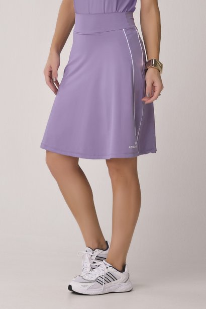 Short Saia Moda Fitness Modesta Lilás Poliamida Proteção UV Epulari
