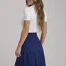 short saia azul marinho midi em poliamida moda fitness evangelica 1