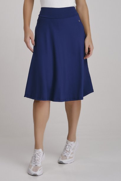 Short Saia Midi Azul Marinho Poliamida Proteção UV Epulari