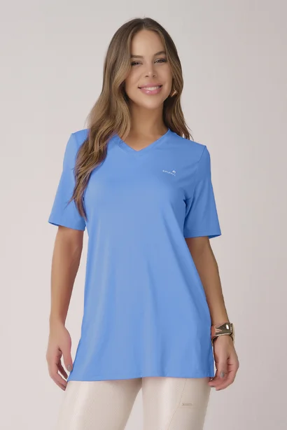 Camiseta Tapa Bumbum Azul Celeste Poliamida Proteção UV Epulari 