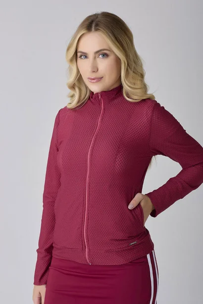 Jaqueta Com Bolsos Bordô Poliamida Proteção UV Collab Luana Marques Epulari 