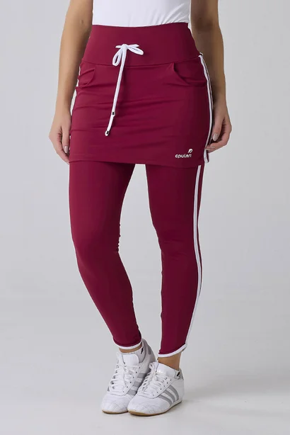 Saia Calça Bordô Média Compressão Para Mulheres até 1,60m Proteção UV Collab Luana Marques Epulari