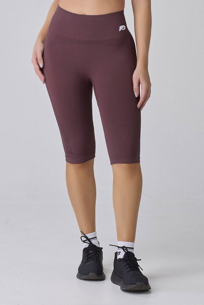 Short Biker Marrom Poliamida Seamless Collab Luana Marques Epulari