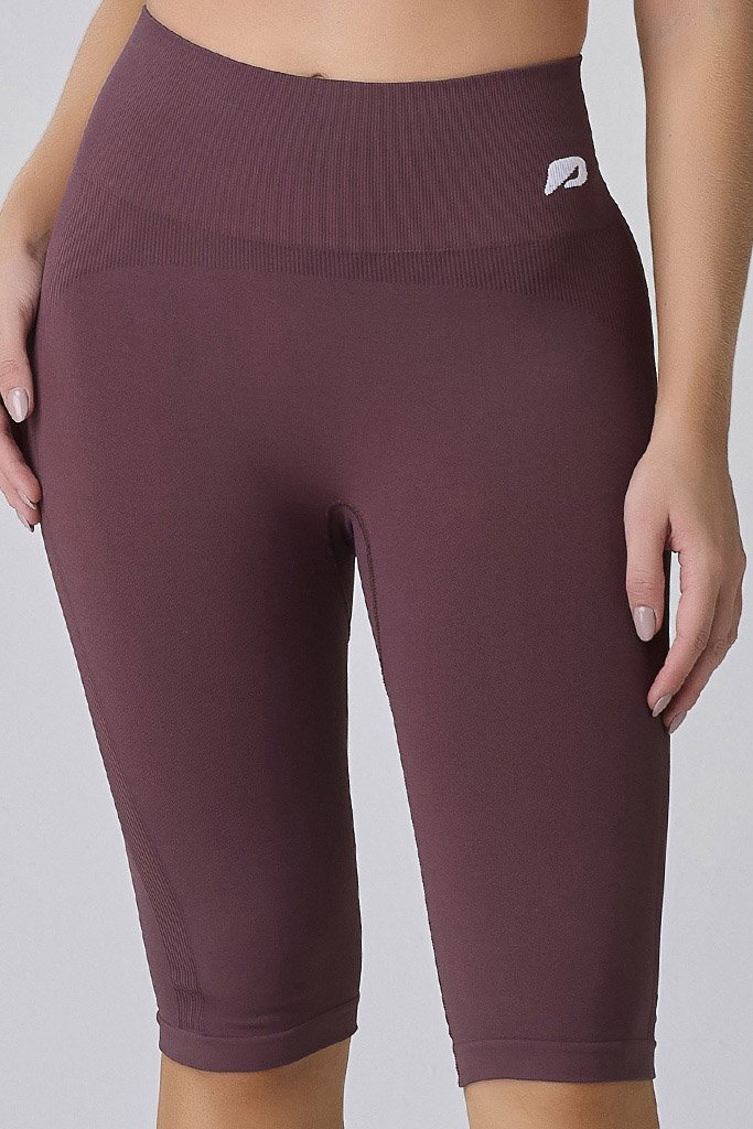 Short Biker Marrom Poliamida Seamless Collab Luana Marques Epulari