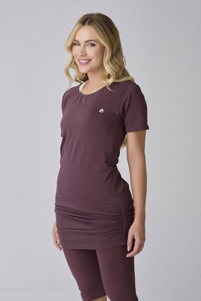 Camiseta Tapa Bumbum Seamless Marrom Poliamida Collab Luana Marques Epulari 