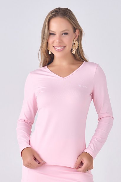 Blusa Segunda Pele Térmica Rosa Claro Collab Tamiris Rodrigues Epulari 