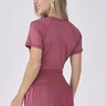 saia calca comprida plissada rosa queimado para mulheres de ate 1 60 de altura epulari 1
