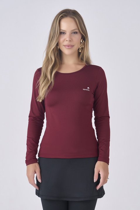 blusa segunda pele bordo termica peluciada por dentro na cor bordo epulari 9