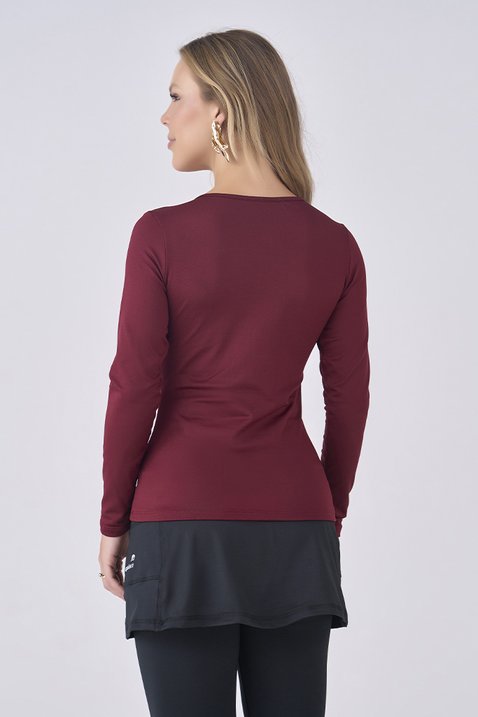 blusa segunda pele bordo termica peluciada por dentro na cor bordo epulari 11