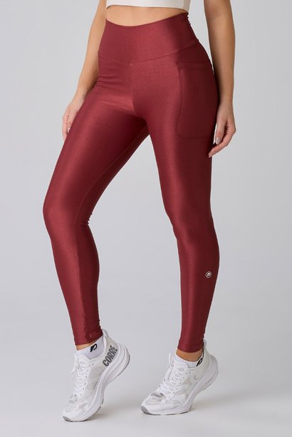 Calça Legging Bordô Poliamida Zero Transparência Proteção UV Epulari