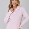 Blusa Manga Longa Polo Rosa Claro Suedine Premium Epulari