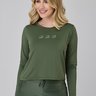 cropped verde militar em poliamida com estampa epulari 2