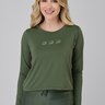 cropped verde militar em poliamida com estampa epulari 7