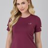T-Shirt Feminina Academia Cor Ruby Wine Poliamida Proteção UV50 Epulari