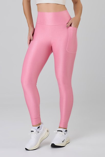 Calça Legging Rosa Claro Poliamida Zero Transparência Proteção UV Epulari