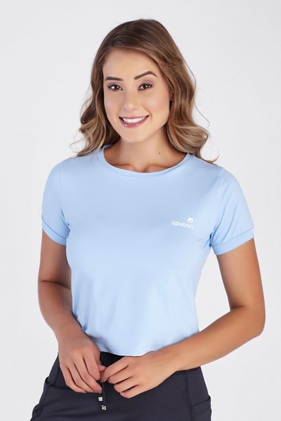 Cropped Azul Bebê Poliamida Proteção UV50 Epulari